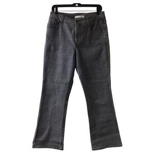 Chico’s Platinum Jeans Women’s 8 Short Gray Bootcut Denim Embellished Boot Cut